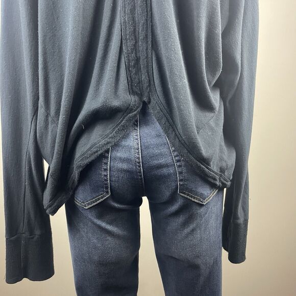 Standard James Perse Women's Black Open Front Cotton Cardigan Size 4 (US XL) - Picture 5 of 9